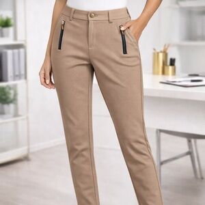 Cache Y2K Beige Slim Tapered Pants